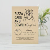 Jongen Meisje Tiener Kinder Bowling Party Uitnodig Kaart (Staand voorkant)