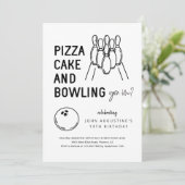 Jongen Meisje Tiener Kinder Bowling Party Uitnodig Kaart (Staand voorkant)