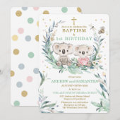 Jongen Meisje Twins Doop en Verjaardag Kaart (Voorkant / Achterkant)