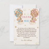 Jongen Meisje Twins Douche Pastel Blauw Beige Bedankkaart (Voorkant)