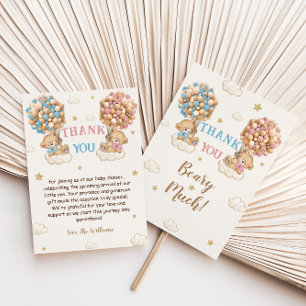 Jongen Meisje Twins Douche Pastel Blauw Beige Bedankkaart