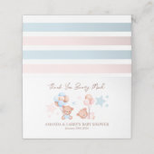 Jongen Meisje Twins Teddy Bear Baby shower Bag Top Plaatskaartje (Buitenkant ongevouwen)