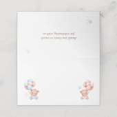 Jongen Meisje Twins Teddy Bear Baby shower Blank Plaatskaartje (Buitenkant ongevouwen)