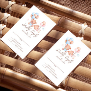 Jongen Meisje Twins Teddy Bear Baby shower RSVP-ka Kaart