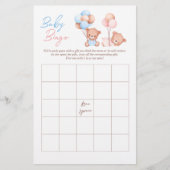 Jongen Meisje Twins Teddy Bear BINGO Baby shower S Flyer (Voorkant)