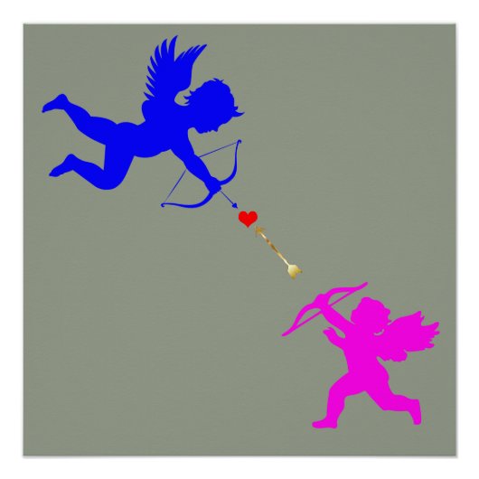 Jongen & Meisjes Arrow Red Heart Poster (Voorkant)