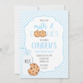 Jongen Melk en Cookies blauwe Verjaardag Kaart (Voorkant)