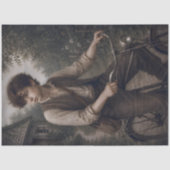 Jongen met antieke fiets decoupage tissuepapier (Voorkant)