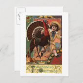 Jongen met Arm rond een Turkije Briefkaart (Voorkant / Achterkant)