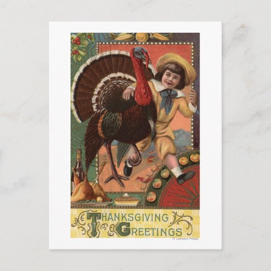 Jongen met Arm rond een Turkije Briefkaart (Voorkant)