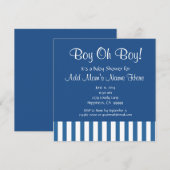 Jongen met Baby shower A01 met blauwe strepen Kaart (Voorkant / Achterkant)