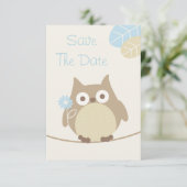 Jongen met Baby shower sparen de datum Save The Date (Staand voorkant)