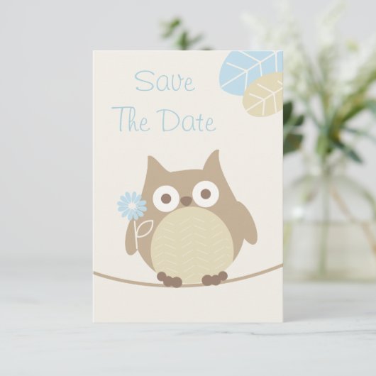 Jongen met Baby shower sparen de datum Save The Date (Staand voorkant)
