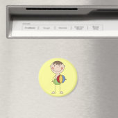 Jongen met Beach Ball Tshirts en geschenken Magneet (Insitu (Vaatwasser))