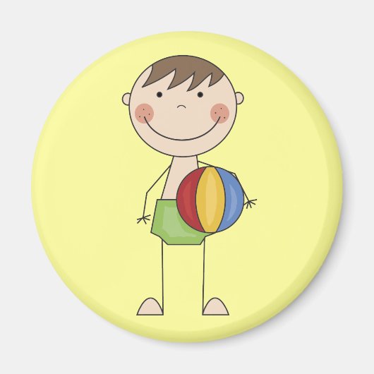 Jongen met Beach Ball Tshirts en geschenken Magneet (Voorkant)