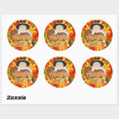 Jongen met Cornucopia - Thankful & Grateful Ronde Sticker (Vel)