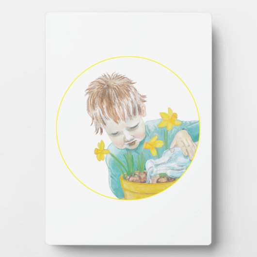 Jongen met Daffodils Fotoplaat (voorkant)