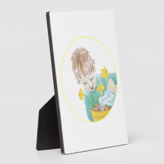 Jongen met Daffodils Fotoplaat (Zijkant)