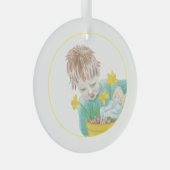 Jongen met Daffodils Glas Ornament (Voorkant Rechts)