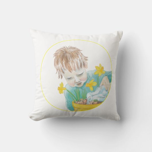 Jongen met Daffodils Kussen (Voorkant)