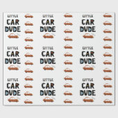 Jongen met de voornaam van kleine autogozer cadeaupapier (Vlak)