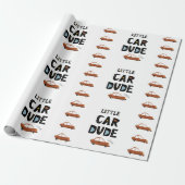 Jongen met de voornaam van kleine autogozer cadeaupapier (Uitgerold)