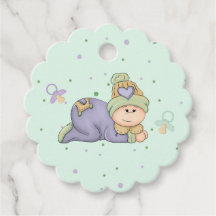 Jongen met één baby - Groen en Paars Baby shower