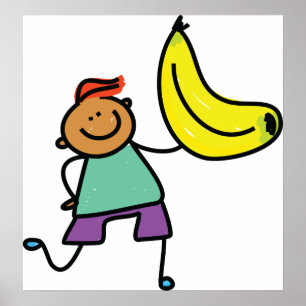 Jongen met een banaan poster