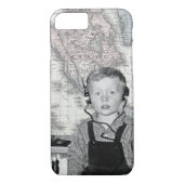 Jongen met een crystal Radio Set Map Case-Mate iPhone Case (Achterkant)