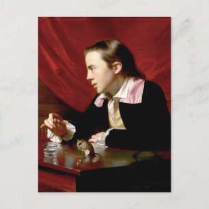 Jongen met een eekhoorn briefkaart