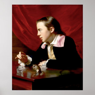 Jongen met een eekhoorn poster