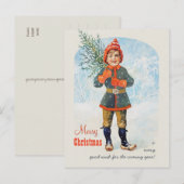 Jongen met een kerstboom CC0935 Jenny Nyström Feestdagenkaart (Voorkant / Achterkant)