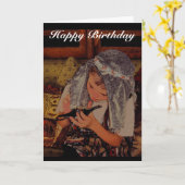 Jongen met een magische lamp - Birthday-kaart Kaart (Gele Bloem)