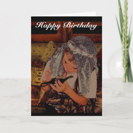 Jongen met een magische lamp - Birthday-kaart Kaart