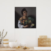 Jongen met een mand fruit poster (Keuken)