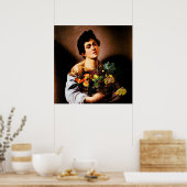 Jongen met een mand fruit van Caravaggio Poster (Keuken)