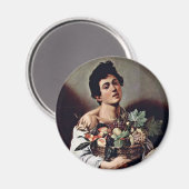 Jongen met een mand fruit van Michelangelo Merisi Magneet (Voorkant / Achterkant)