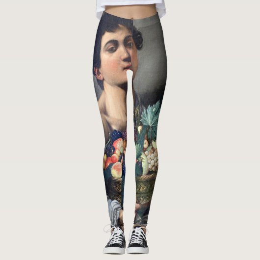 Jongen met een Mand van Fruit (Caravaggio) Leggings (Voorkant)