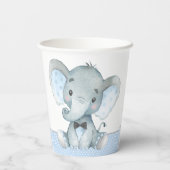 Jongen met elfant Baby shower Papieren Bekers (Achterkant)