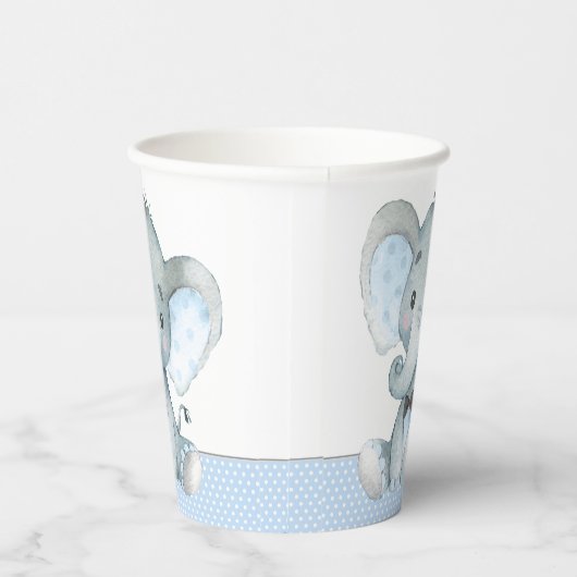 Jongen met elfant Baby shower Papieren Bekers (Rechts)