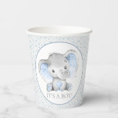 Jongen met elfant Baby shower Papieren Bekers (Achterkant)