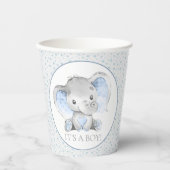 Jongen met elfant Baby shower Papieren Bekers (Voorkant)