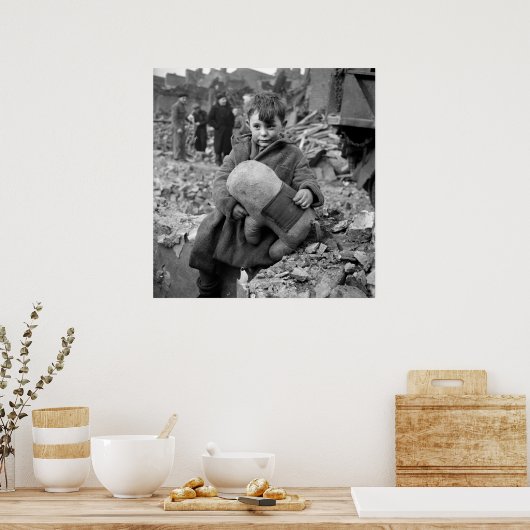 Jongen met gestudeerd dier, 1945 poster (Keuken)