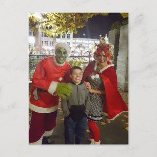 Jongen met Grinch en Cindy Lou Who Briefkaart