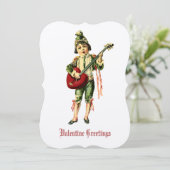 jongen met hartengitaarValentijn Feestdagenkaart (Staand voorkant)