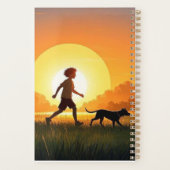 Jongen met hond bij zonsondergang planner (Achterkant)