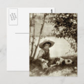  jongen met hond op Rest Briefkaart (Voorkant / Achterkant)