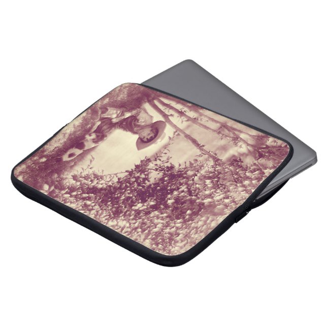  jongen met hond op Rest Computer Sleeve (Voorkant top)