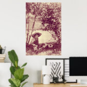  jongen met hond op Rest Poster (Thuiskantoor)