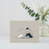 Jongen met hondenkunst briefkaart (Staand voorkant)
